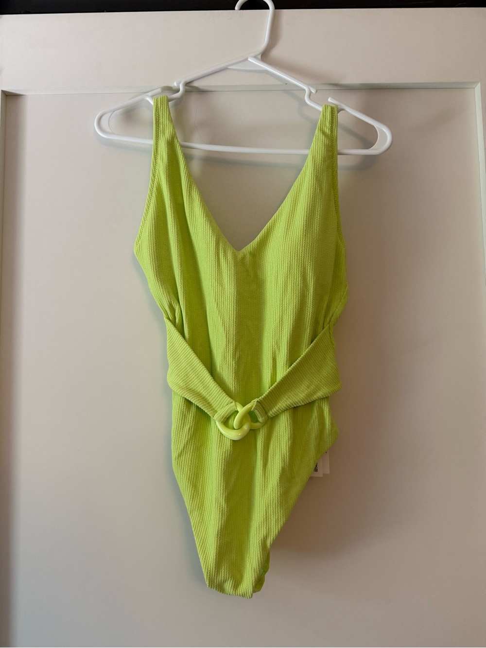 Sanctuary Neon Lime One-Piece Swimsuit with Ring Belt